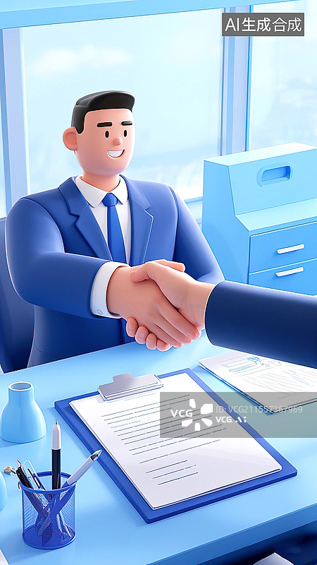 【AI数字艺术】商务协议签署图片素材