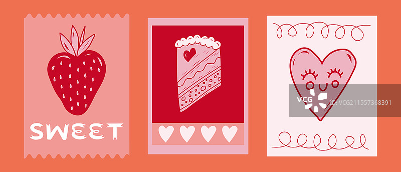 五彩缤纷的庆祝甜点与爱图片素材