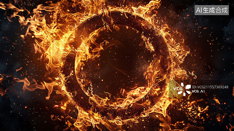 【AI数字艺术】火焰火球燃烧图片素材