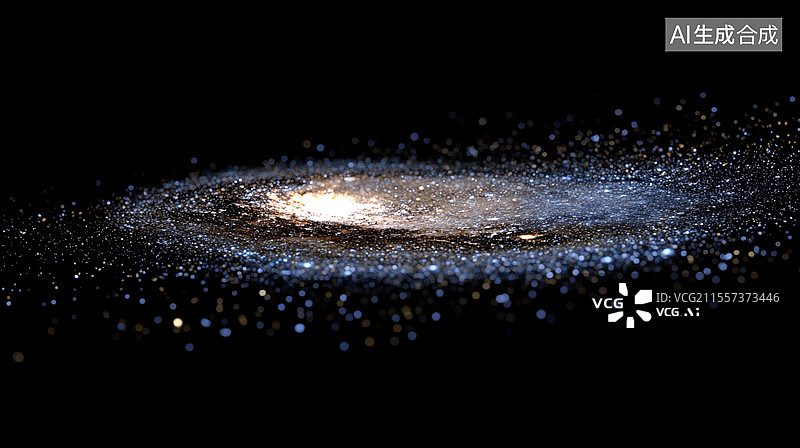 【AI数字艺术】外太空星云中悬浮的蓝色行星图片素材