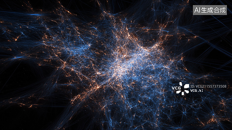 【AI数字艺术】外太空星云中悬浮的蓝色行星图片素材