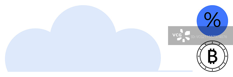 云计算概念与百分比图片素材