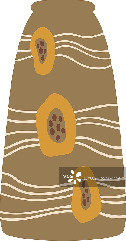 现代花瓶，特色化的木瓜设计图片素材