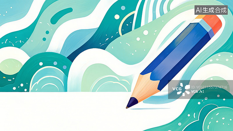 【AI数字艺术】2D卡通居右-画笔-画具高清-文具画具类壁纸背景-手绘背景图片素材