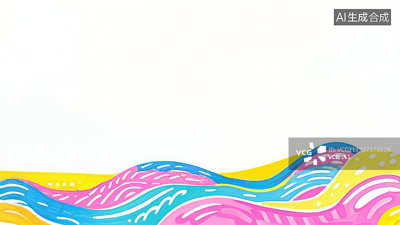 【AI数字艺术】2D卡通居下-抽象高清-文具画具类壁纸背景-手绘背景图片素材