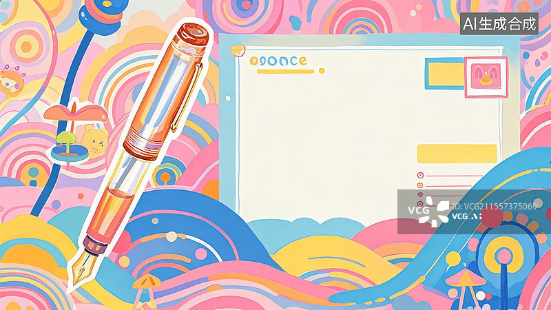 【AI数字艺术】2D卡通左侧-画笔-画具高清-文具画具类壁纸背景-手绘背景图片素材