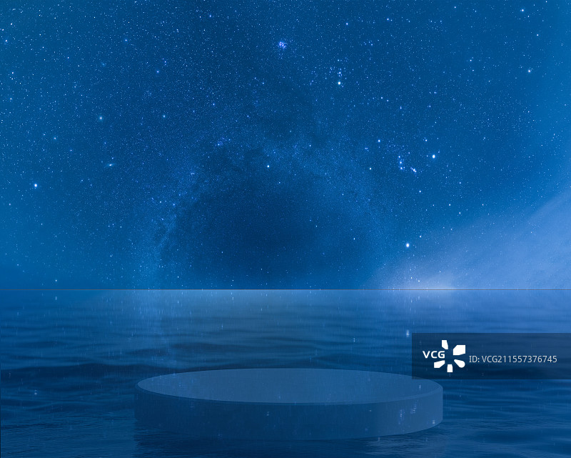 海面上的蓝色星空，星空背景，抽象背景，科技背景，蓝色背景图片素材