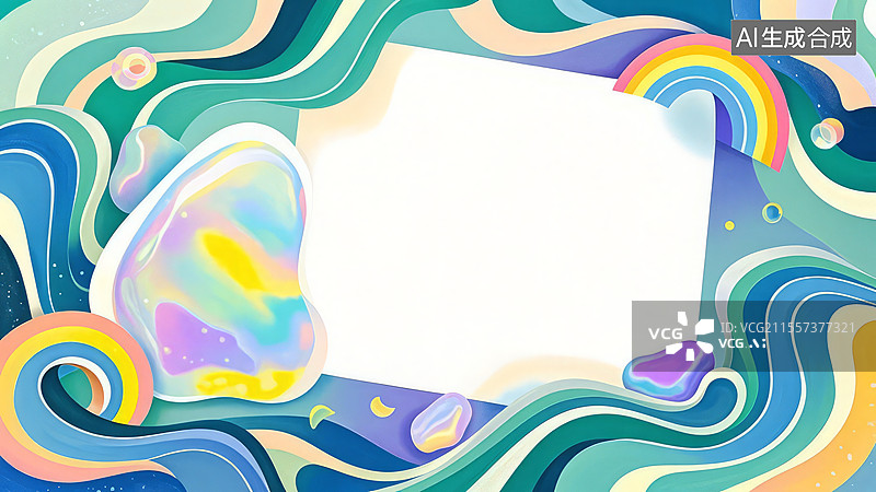 【AI数字艺术】2D卡通最大-矿物宝石类壁纸-手绘扁平化背景高清-蛋白石图片素材