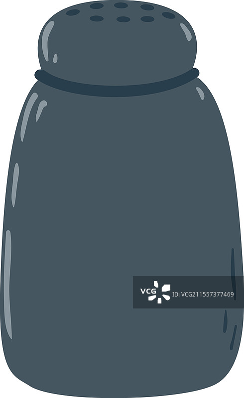 深蓝色的盐 shaker，带有打孔的盖子和图片素材