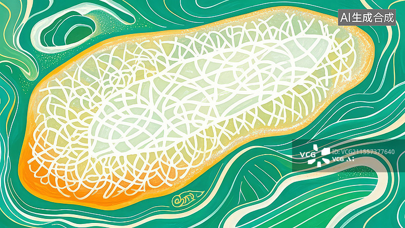 【AI数字艺术】2D卡通环绕-矿物宝石类壁纸-手绘扁平化背景高清-和田玉图片素材