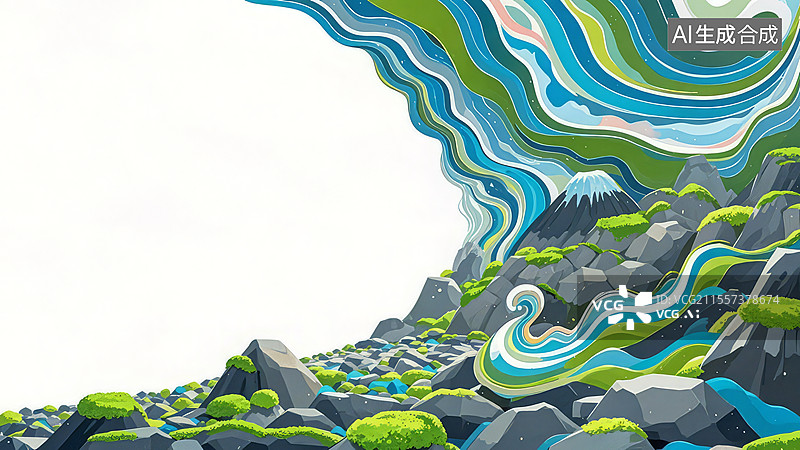 【AI数字艺术】2D卡通居右-矿物宝石类壁纸-手绘扁平化背景高清-凝灰岩图片素材