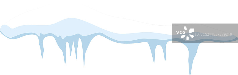 雪堆上挂着冰柱的孤立景象图片素材