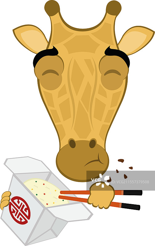 长颈鹿在吃中国菜图片素材