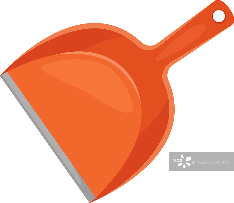 橙色塑料簸箕放在白色表面上图片素材