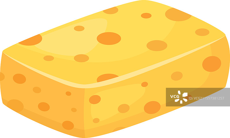 带有许多孔洞的美味黄色奶酪块图片素材