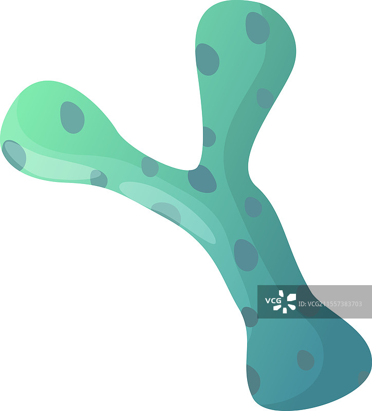 显微镜下的Y形绿色细菌图片素材