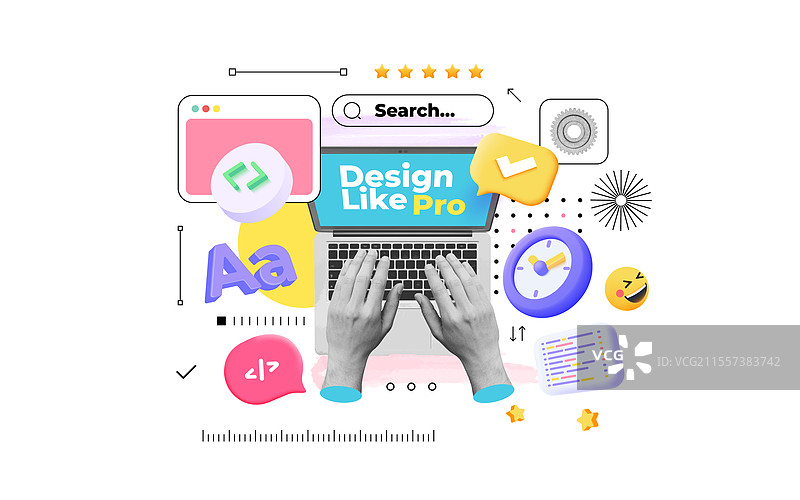 时尚拼贴海报设计 - 网页设计图片素材