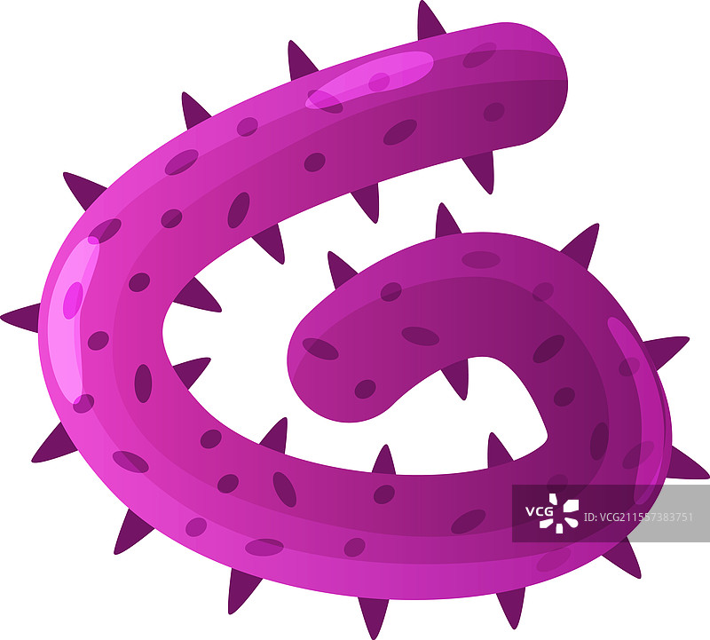 五彩斑斓的紫色刺状细菌图片素材