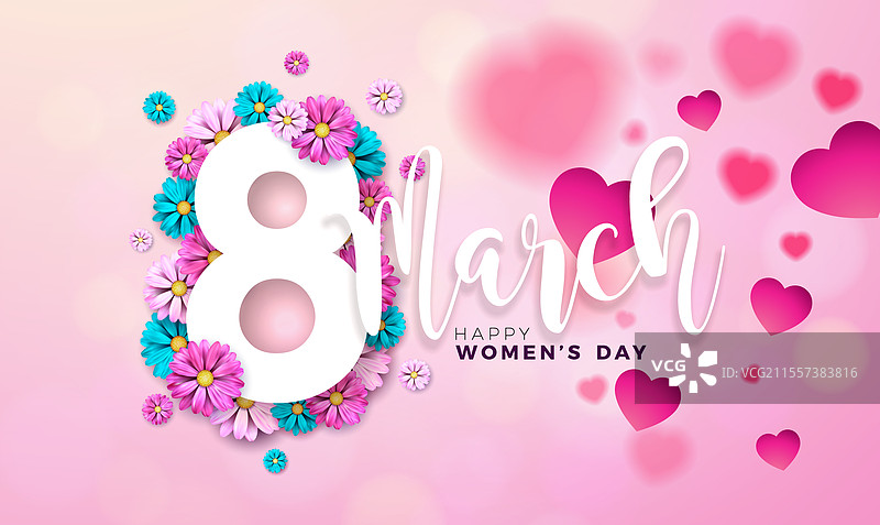 3月8日国际妇女节快乐 花卉图片素材