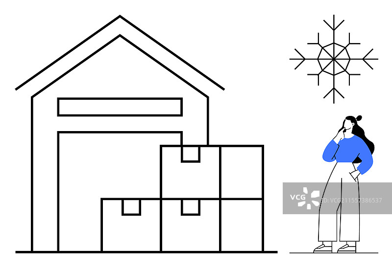 冬季主题的仓库存储规划图片素材