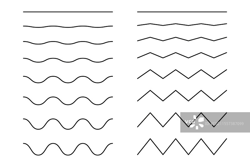 波动的边界横向横线图片素材