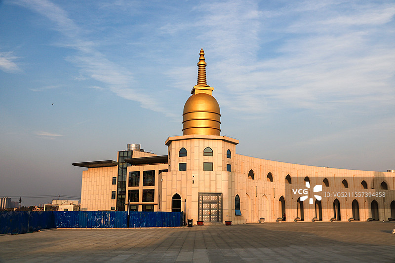 新建中的武汉江夏区莲华寺景区图片素材