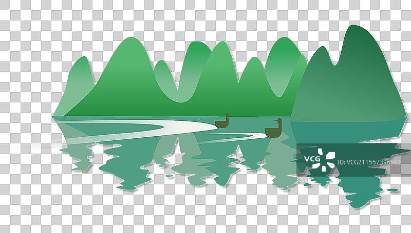 广西卡通旅游景点桂林山水喀斯特图片素材