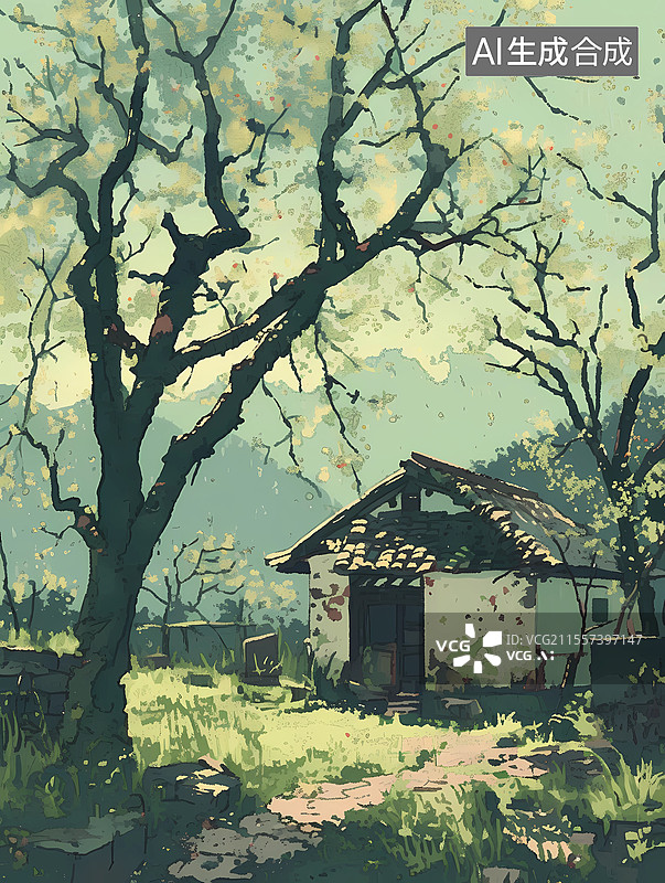 【AI数字艺术】春天节气海报插画图片素材