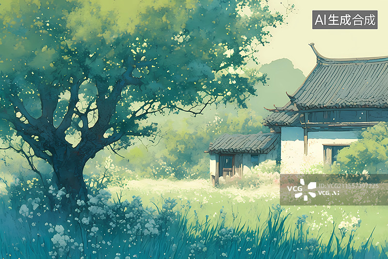 【AI数字艺术】春天节气海报插画图片素材