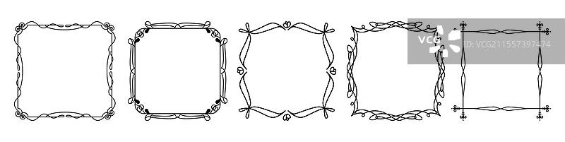 复古和怀旧的空框架，带有装饰图案图片素材