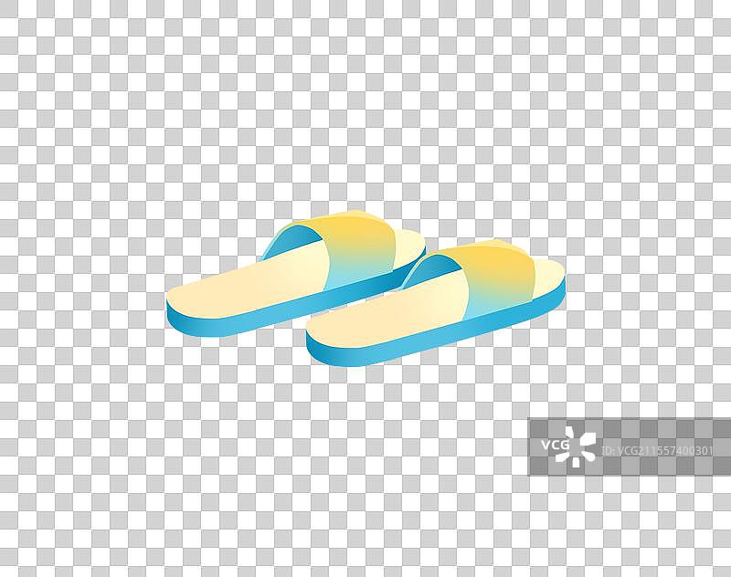 夏天凉拖鞋插画元素图片素材