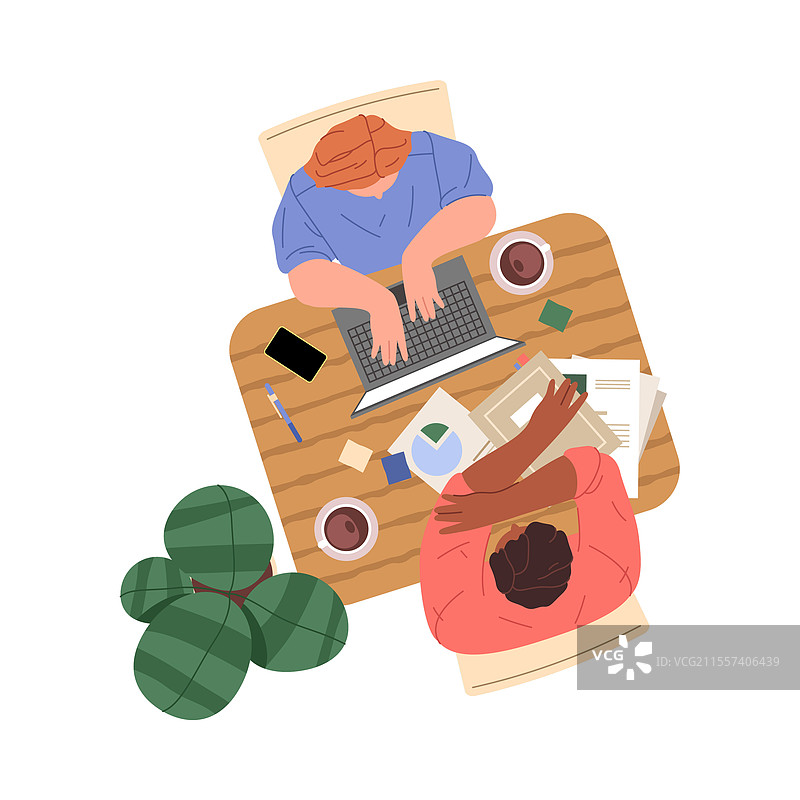 办公室团队合作人员进行规划图片素材