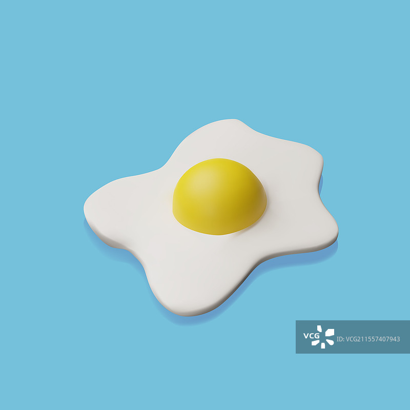 3D渲染的煎蛋图片素材