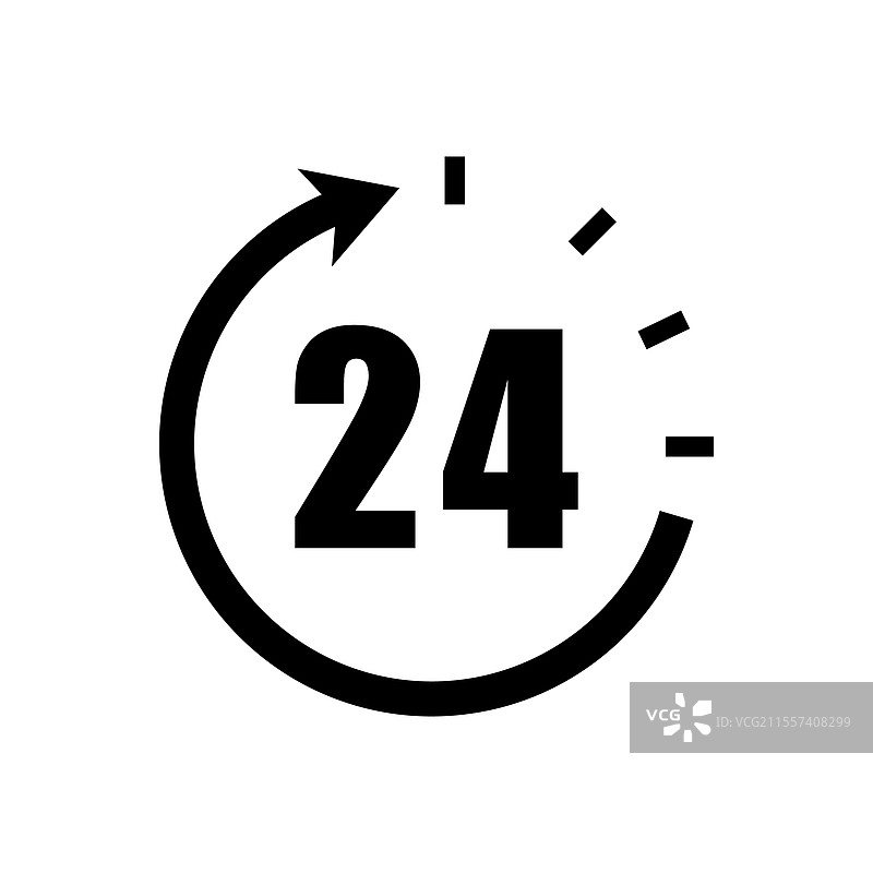 24小时图标，全天候数字二十四标记图片素材