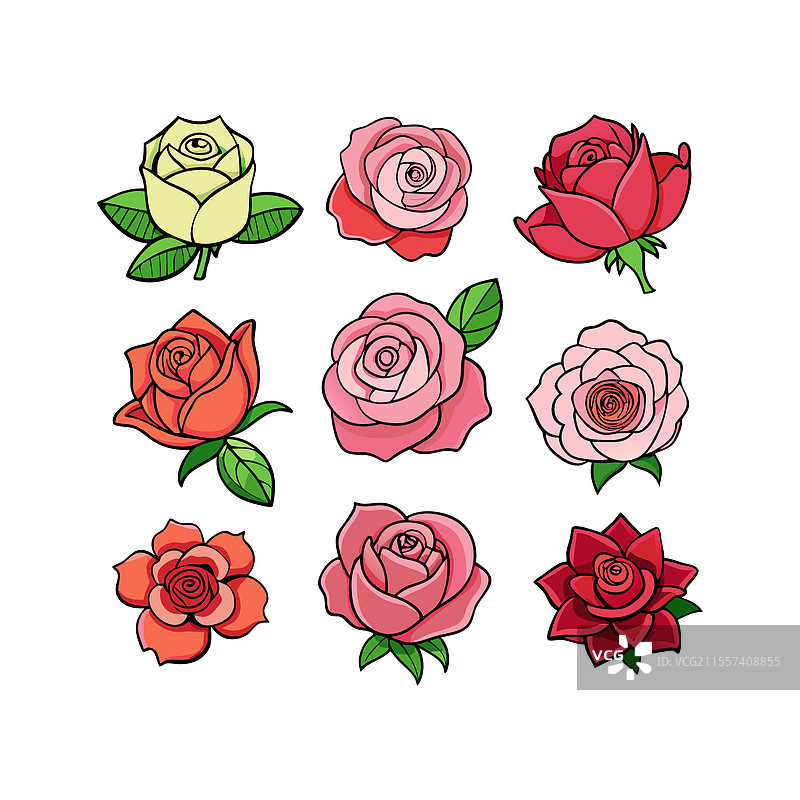 玫瑰花元素剪贴画设计图片素材