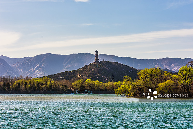 京郊玉泉山春日风光图片素材