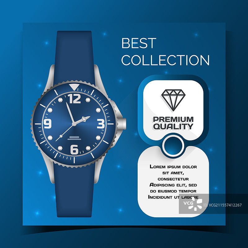 奢华银色腕表广告横幅图片素材