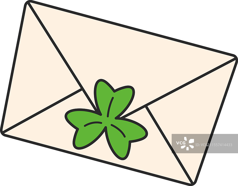 圣帕特里克节问候信封图片素材