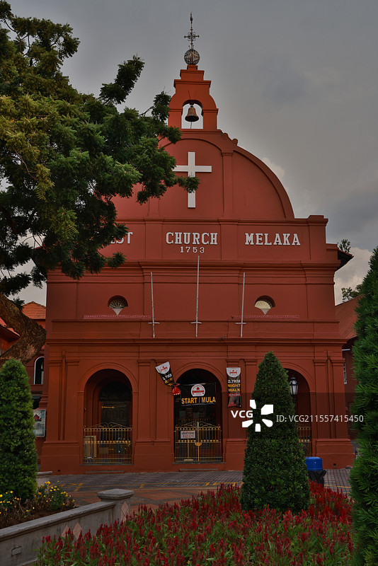 马六甲地标建筑 荷兰红屋图片素材