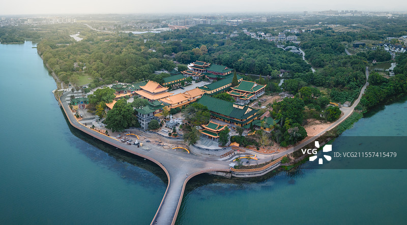 航拍衢州竹林禅寺图片素材