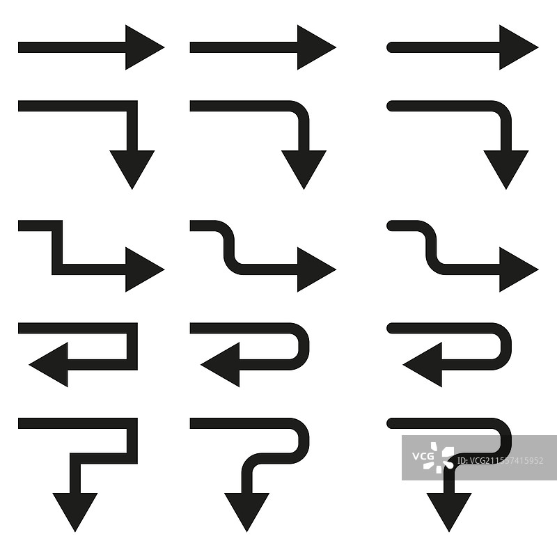 黑色的角度箭头图标方向形状图片素材