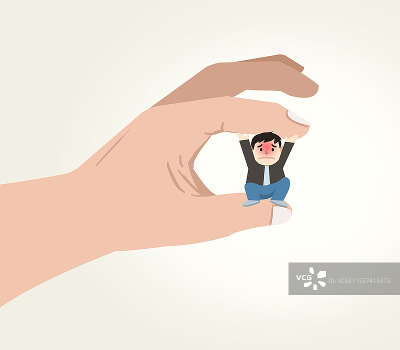 上班职场职业打工人心理压力抑郁PUA拿捏困难难度伤心难过高压工作资讯插画图片素材