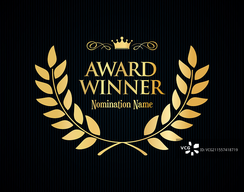 优雅的抽象金色奖项标志设计图片素材