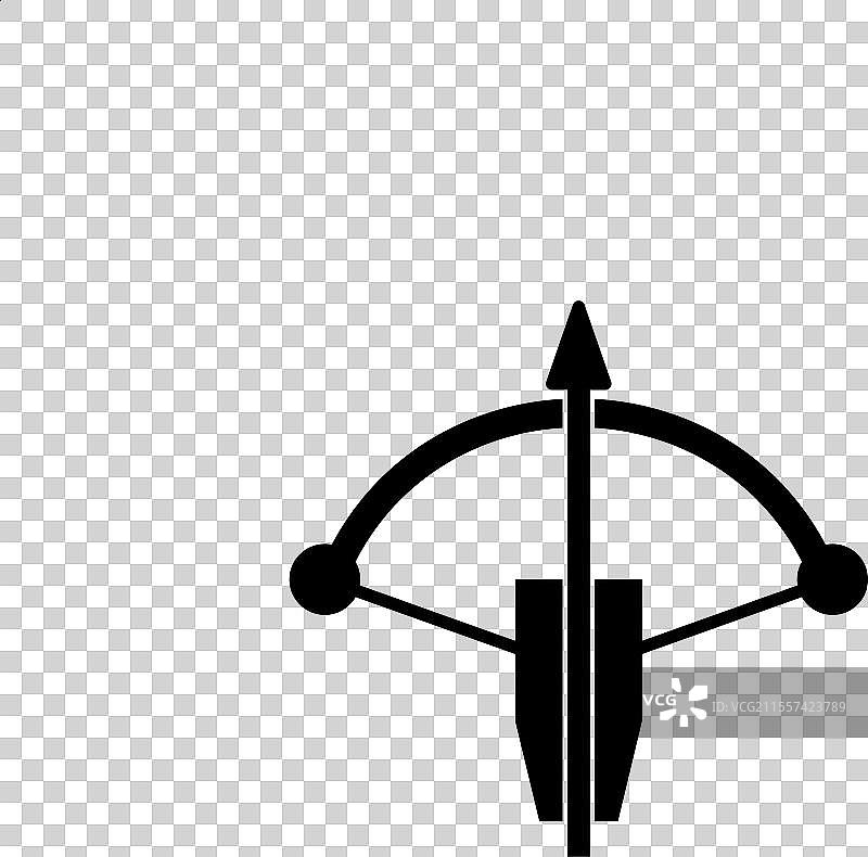 战斗弩与箭的扁平图标图片素材