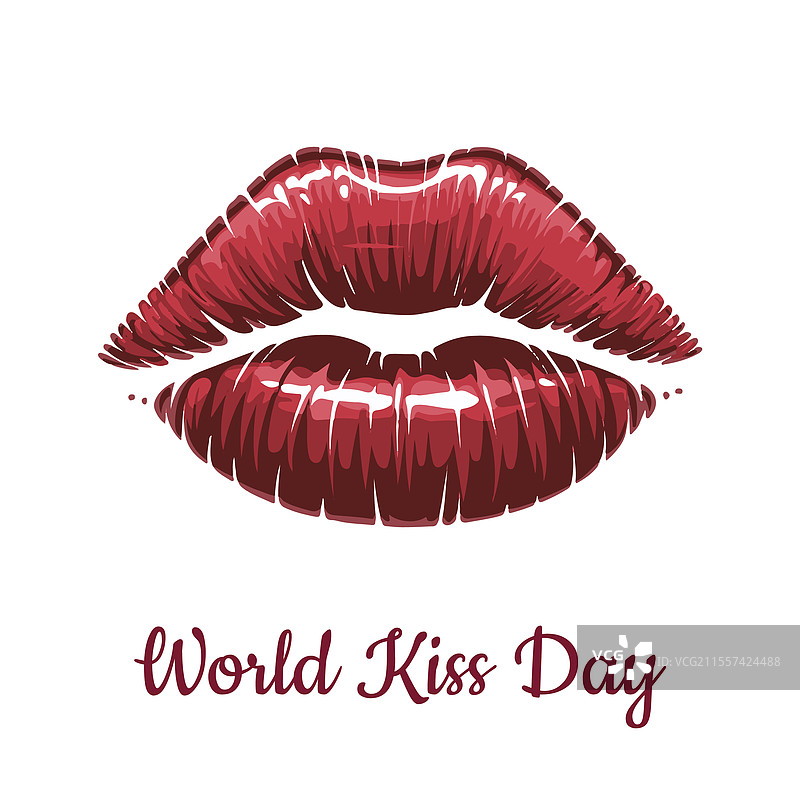 一对丰盈的红唇，完美无瑕图片素材