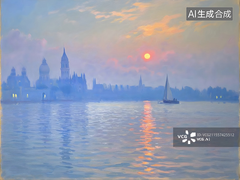 【AI数字艺术】伦敦日落美景图片素材
