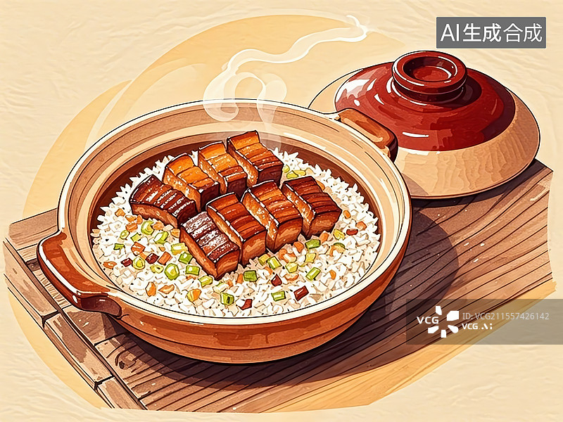 【AI数字艺术】山东济宁甏肉干饭图片素材
