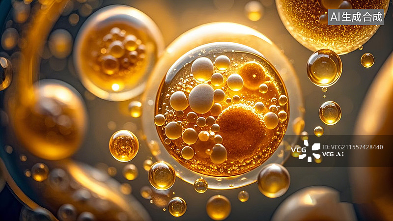 【AI数字艺术】酵母菌益生菌发酵过程气泡升起图片素材
