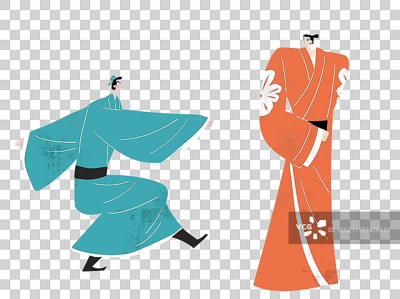 邯郸学步成语典故插画元素图片素材