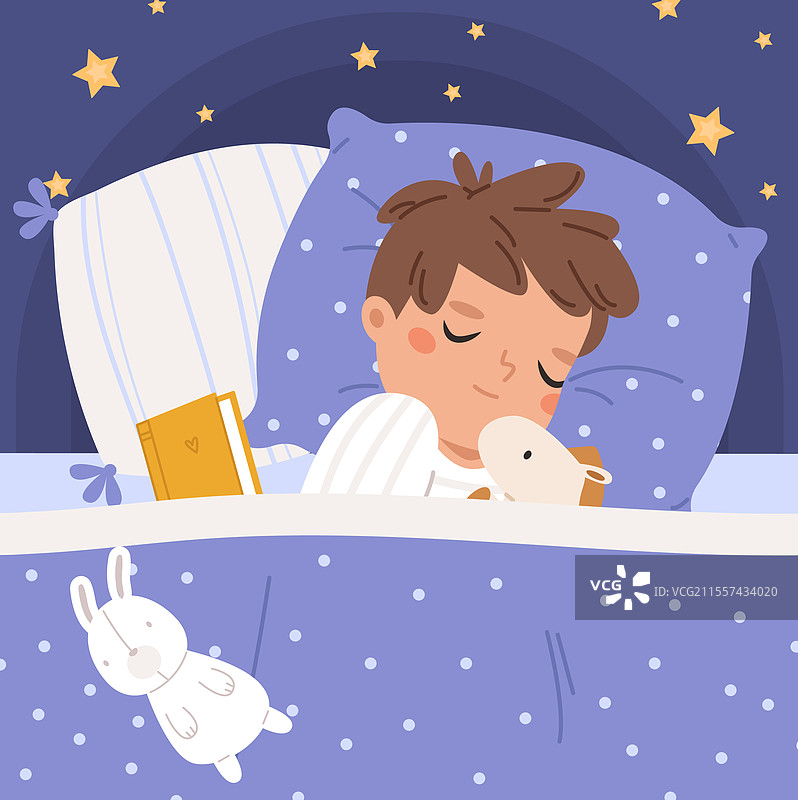 男孩甜美的梦，宝宝午睡时间，孩子在睡觉。图片素材